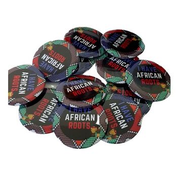 Racines africaines, bouton héritage 75mm, CamieRoseUK 4