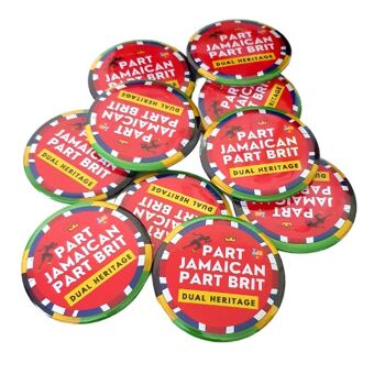 Bouton double héritage, partie jamaïcaine Bouton Brit 75mm, CamieRoseUK 2