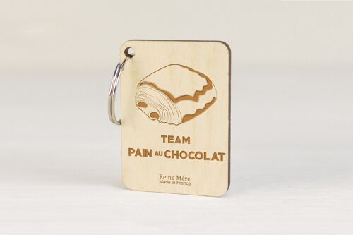 Porte-clés Pain au Chocolat (made in France) en bois de Bouleau