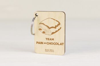 Porte-clés Pain au Chocolat (made in France) en bois de Bouleau 1