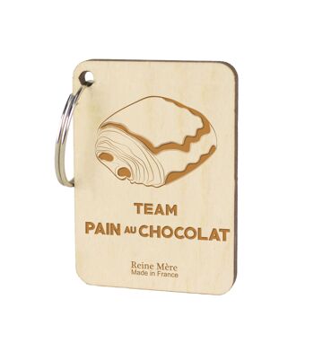 Porte-clés Pain au Chocolat (made in France) en bois de Bouleau 3