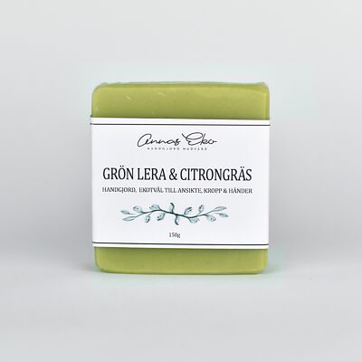 Tvål, 150g - Grön lera & citrongräs