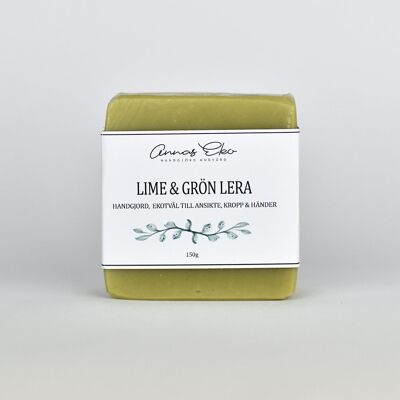 Tvål, 150g - Lime & grön lera