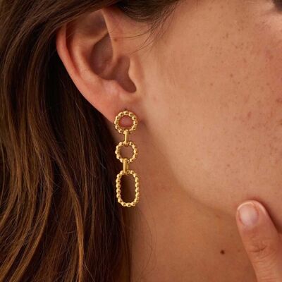Golden Wayne earrings with bubble rings