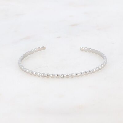 Wayne bangle rhodium with white zirconium oxide