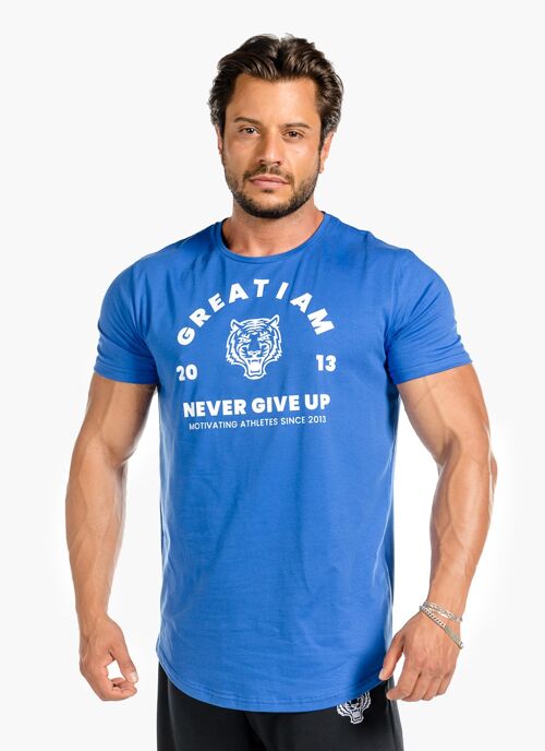 T-shirt Never Give Up Blue