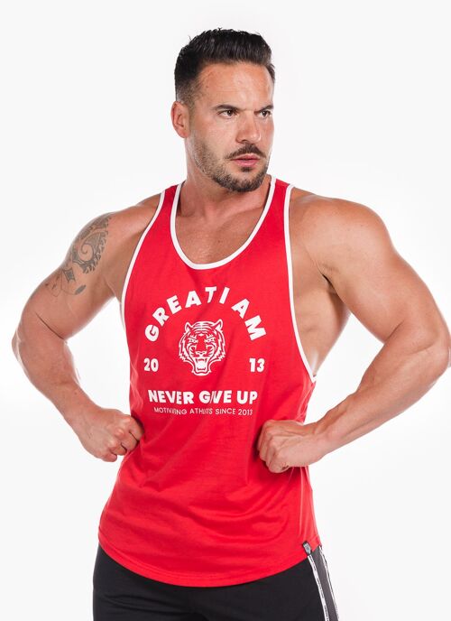 Tanktop Never Give Up Red