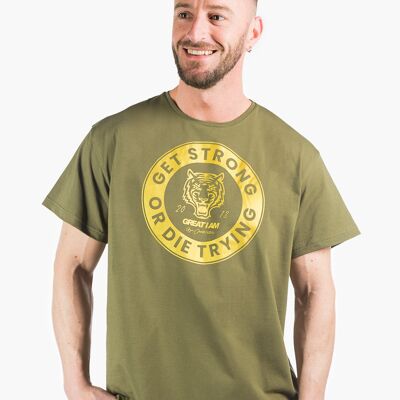 Übergroßes T-Shirt Get Strong Army
