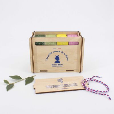 Pack box of 4 soaps - (made in France) 100% natural - essential oil of Tea tree, Camphor, Litsea Cubeba, Lemon