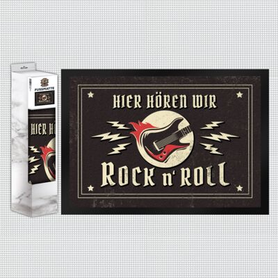 Here we hear rock n' roll doormat with guitar motif