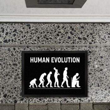 Paillasson Human Evolution avec un motif amusant 3