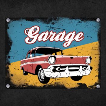 Enseigne en métal de garage vintage US au look usé 4