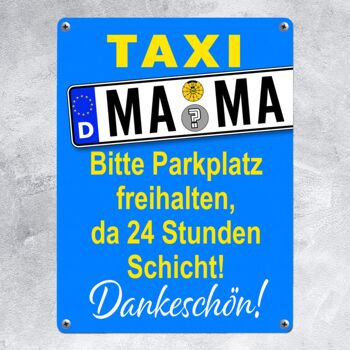 Plaque en métal Taxi Mama sur le thème d'être maman 2