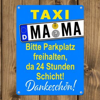 Plaque en métal Taxi Mama sur le thème d'être maman 3