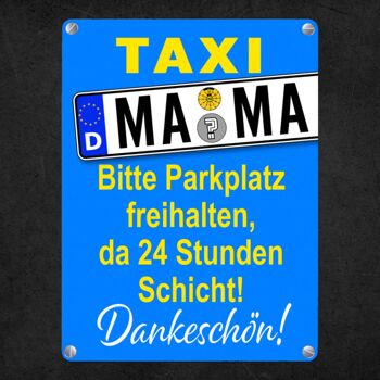 Plaque en métal Taxi Mama sur le thème d'être maman 4