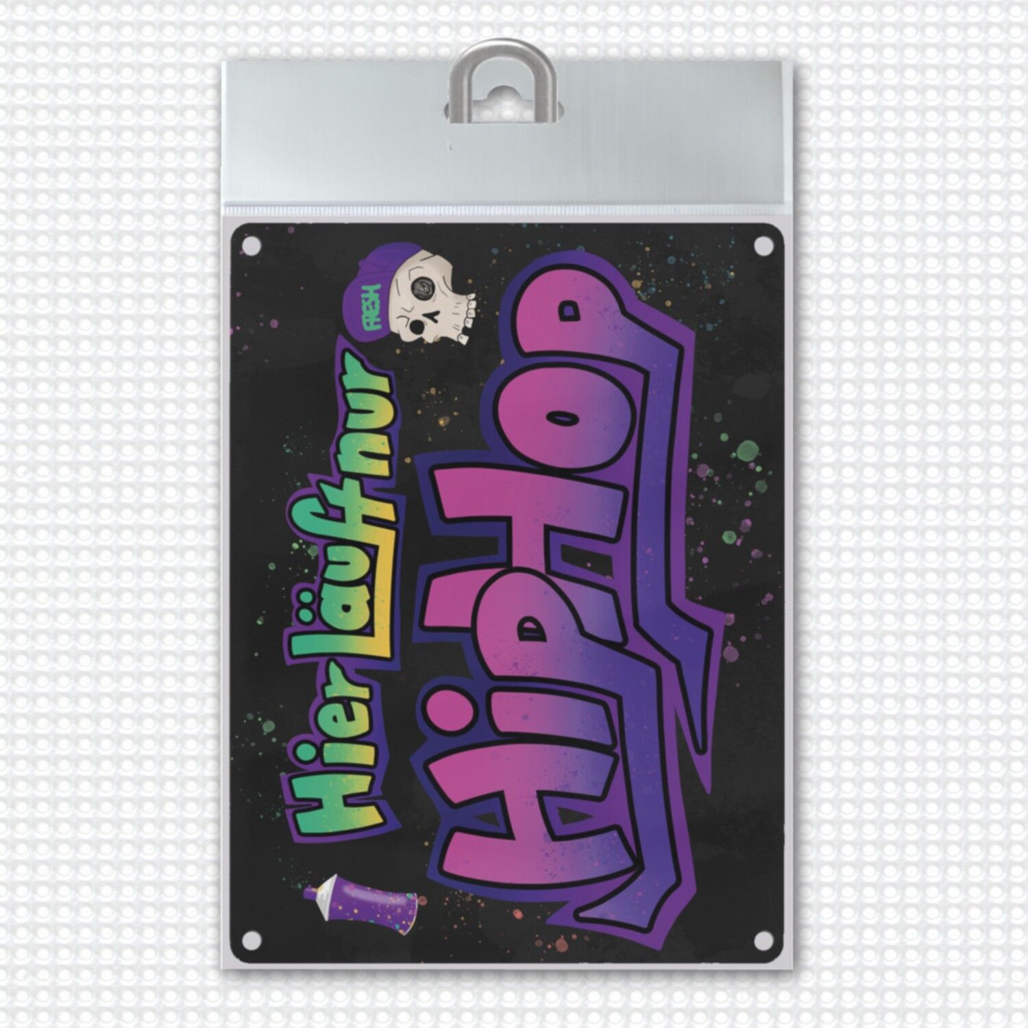 Qui corre solo hip-hop Cartello in metallo con motivo graffiti