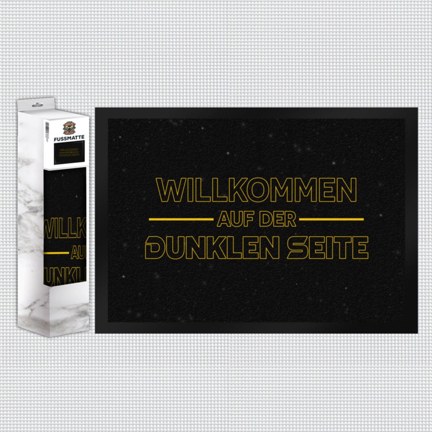 Welcome to the Dark Side Star Print Doormat