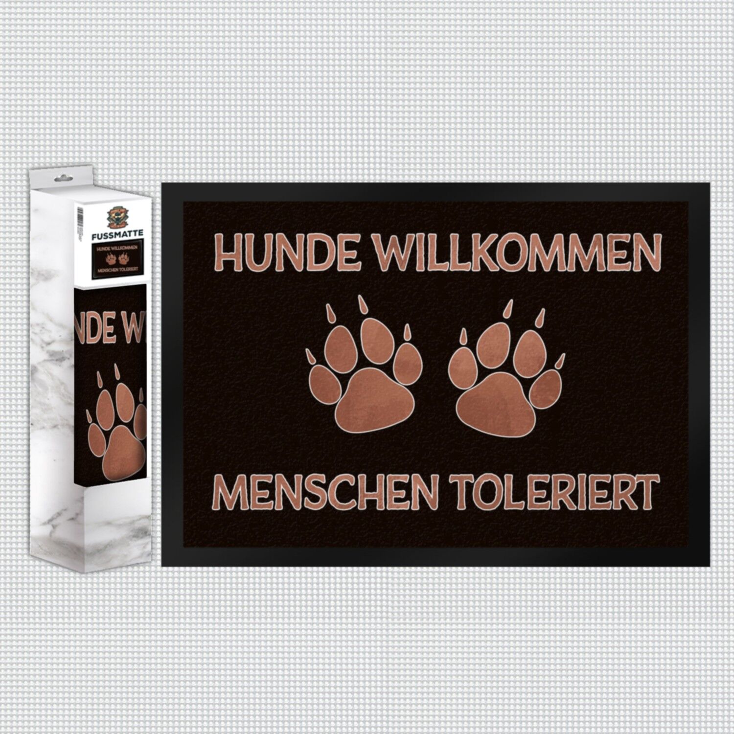 Dogs welcome people tolerated doormat