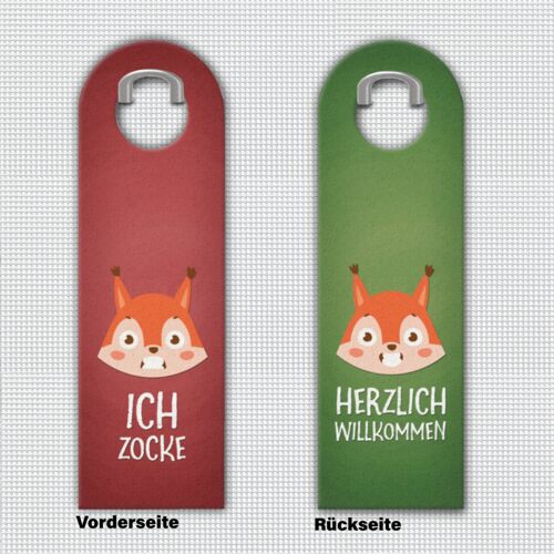 Ich zocke - Herzlich willkommen Fuchs Türhänger