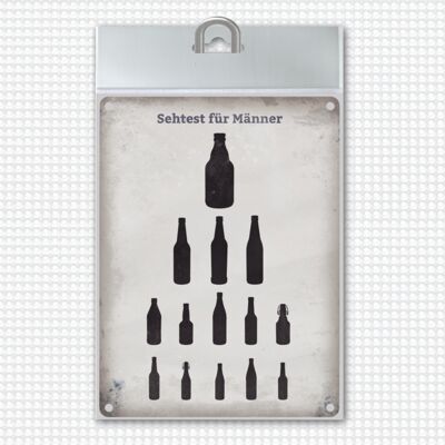 Test de la vue pour les hommes Panneau métallique avec différentes bouteilles de bière