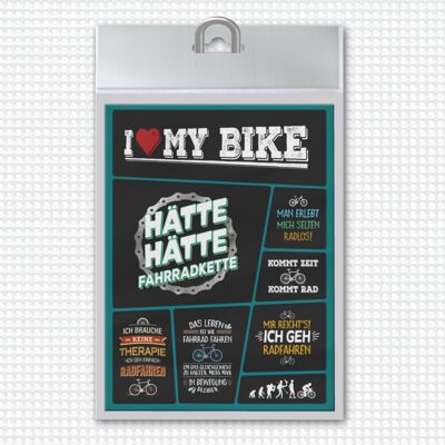 Bicycle fridge magnets in a set of 8