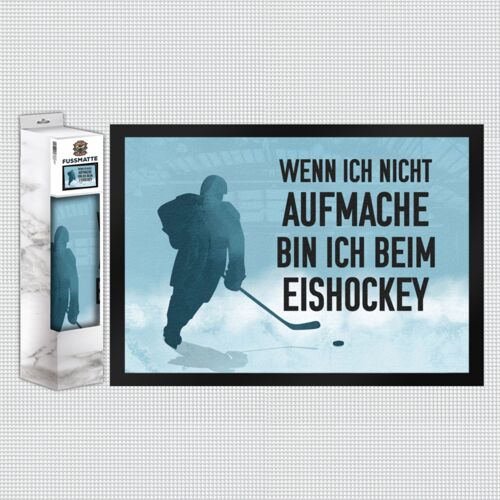 Wenn ich nicht aufmache, bin ich beim Eishockey Fußmatte für Eishockeyfans