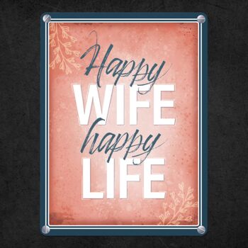 Signe de métal de vie heureuse femme heureuse 4