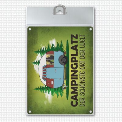 Cartel de metal de caravana de camping