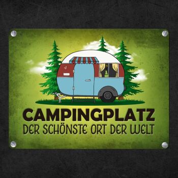 Panneau métal camping caravane 4