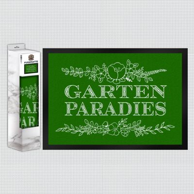 Garden paradise doormat with floral ornaments