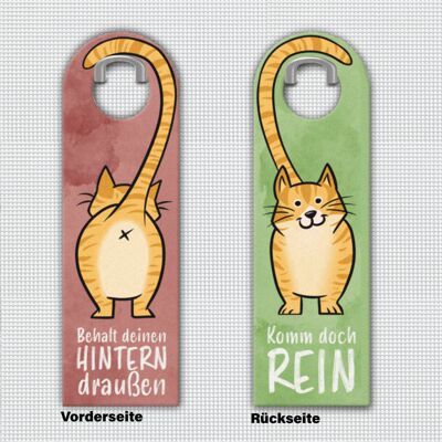 Entrez ou gardez votre accroche-porte avec chat orange