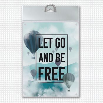 Let go and be free metal sign with hot air balloons 1