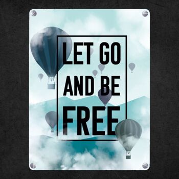Let go and be free metal sign with hot air balloons 4
