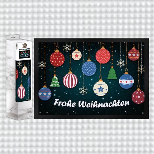 Frohe Weihnachten Christbaumkugeln Fußmatte