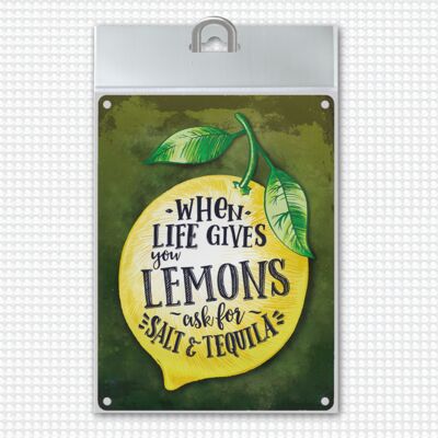 When Life gives you Lemons… Motivation Metallschild