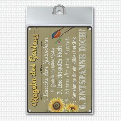 Rules of the Garden Rustic Style Metal Sign