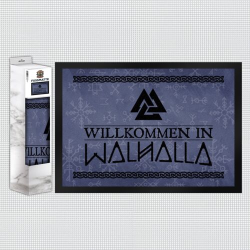Willkommen in Walhalla Wikinger Fußmatte
