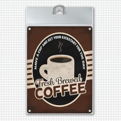 Metal sign with American Diner Classics - Coffee motif