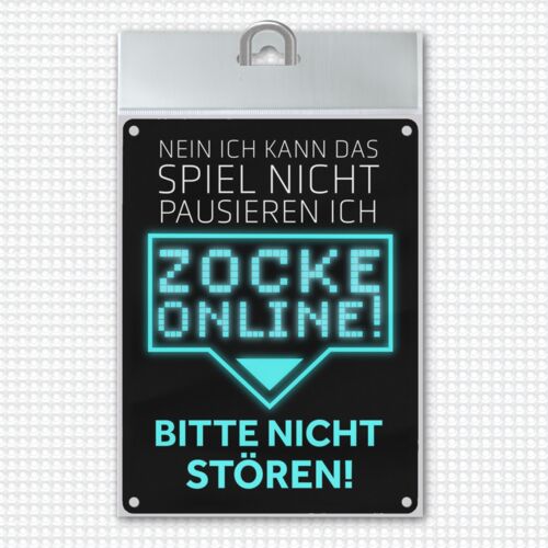 Kann nicht pausieren zocke online! Metallschild