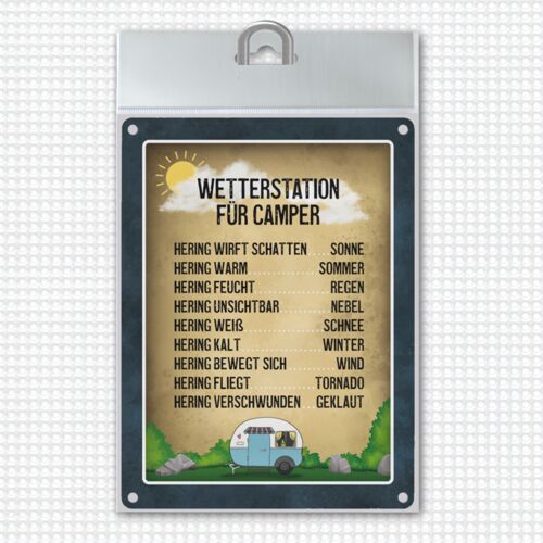 Wetterstation für Camper Metallschild