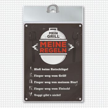 Plaque en tôle My Grill My Rules 1