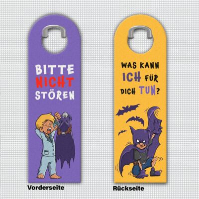 Cool bat superhero door hanger for little blond superboys