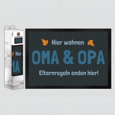 Hier wohnen Oma & Opa - Elternregeln enden hier! Fußmatte