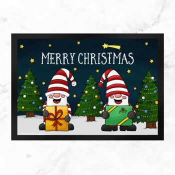 Paillasson Merry Christmas avec motif gnome 2