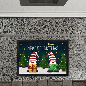Paillasson Merry Christmas avec motif gnome 3