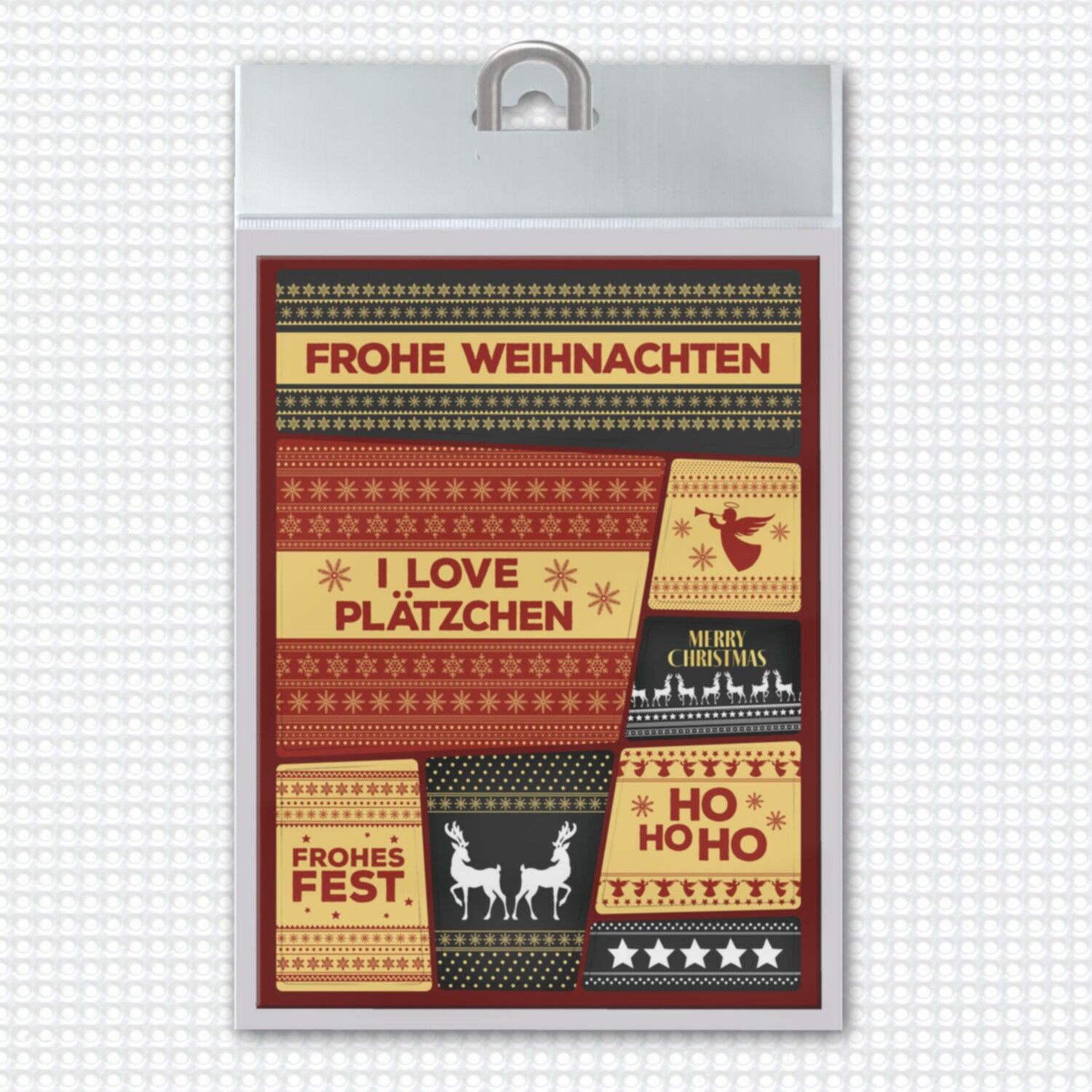 Set di 8 calamite da frigo con motivo natalizio