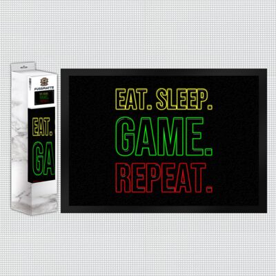 Eat. Sleep. Game. Repeat. Zocker Fußmatte