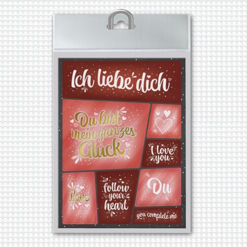 Ich liebe dich Kühlschrankmagnete im 8er Set