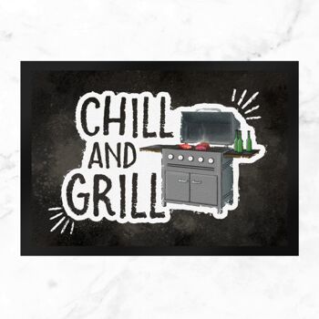 Paillasson chill and grill avec motif grill électrique 2