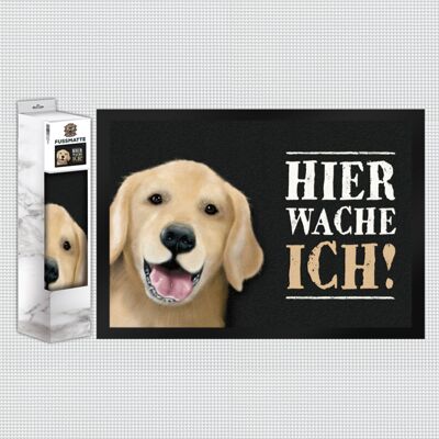 Hier wache ich! Golden Retriever Fußmatte